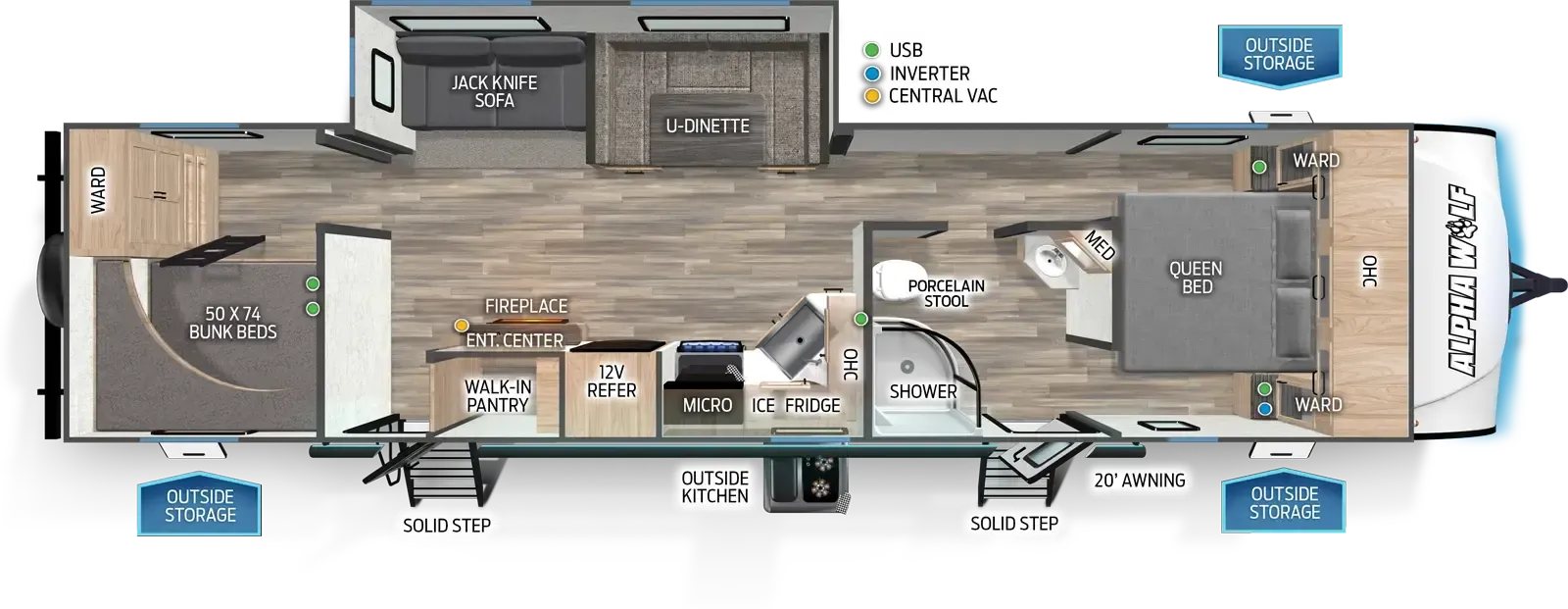 Forest River Cherokee Alpha Wolf 30RDB floor plan