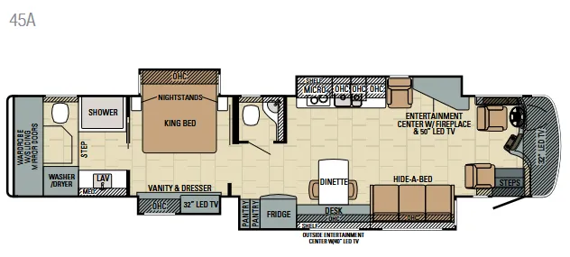 Entegra Coach Cornerstone 45A floor plan