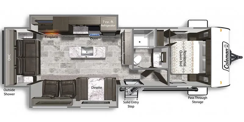 2021 Dutchmen Coleman Light 2955RL - Floor plan