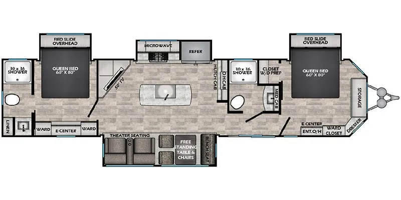 2024 CrossRoads Hampton HP378DBB - Floor plan