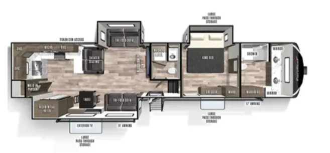 Forest River Cardinal Luxury 390FBX floor plan