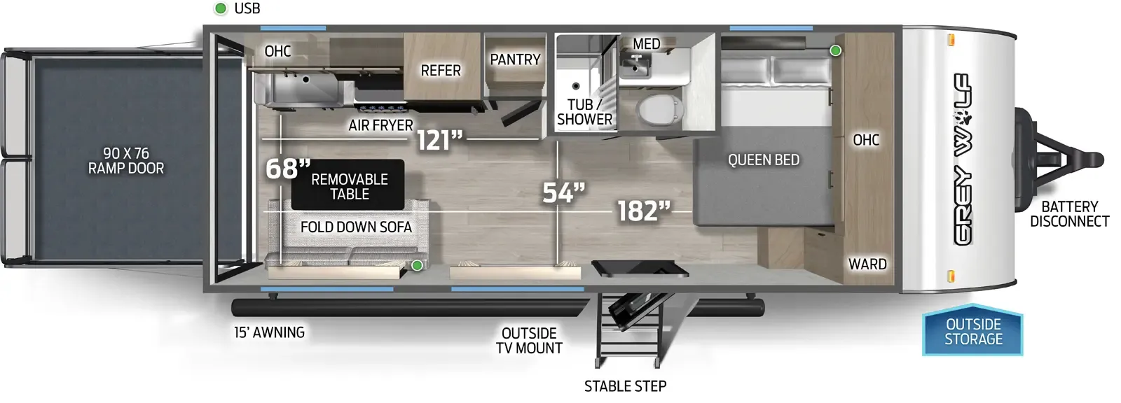 2027 Cherokee Grey Wolf 18RR - Floor plan