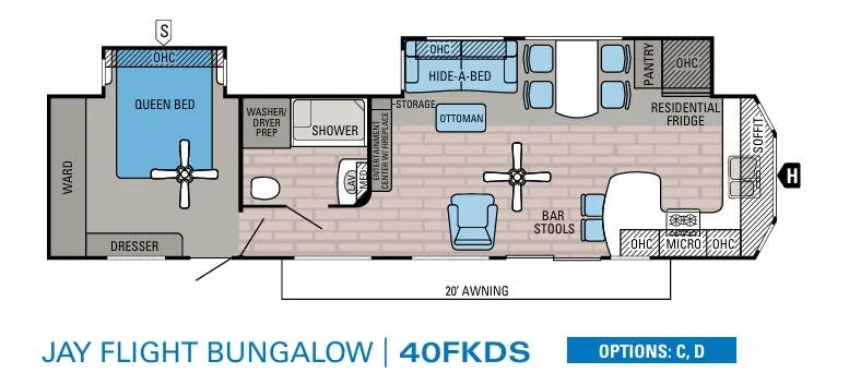 Jayco Jay Flight Bungalow 40FKDS floor plan