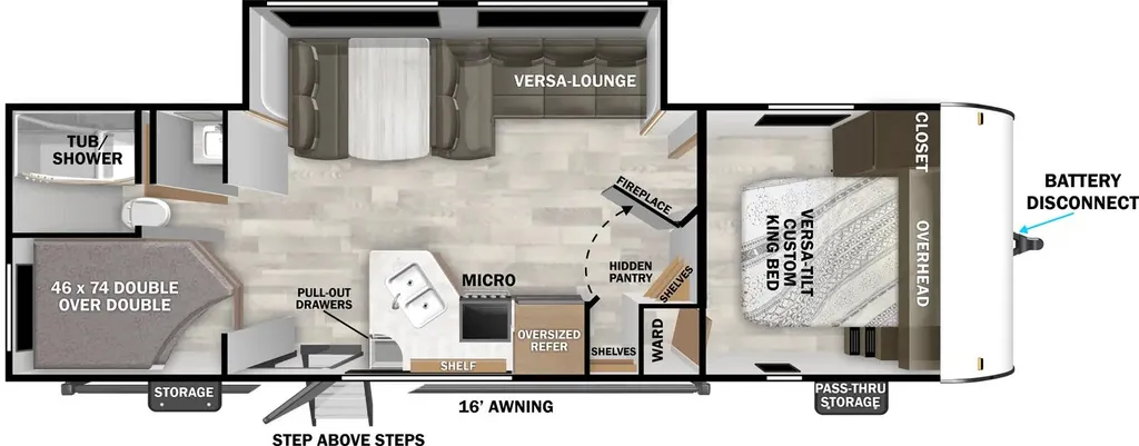 2026 Forest River Wildwood X-Lite 26ICE floor plan