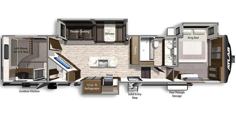 Dutchmen Atlas 3602LFKB floor plan
