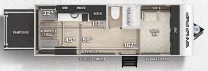 2022 Forest River Cherokee Wolf Pup 18RJB - Floor plan