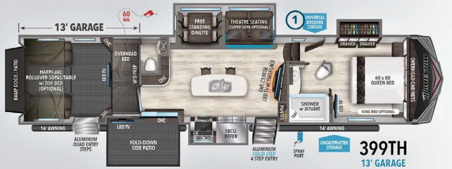2018 Grand Design Momentum 399TH — Floor plan