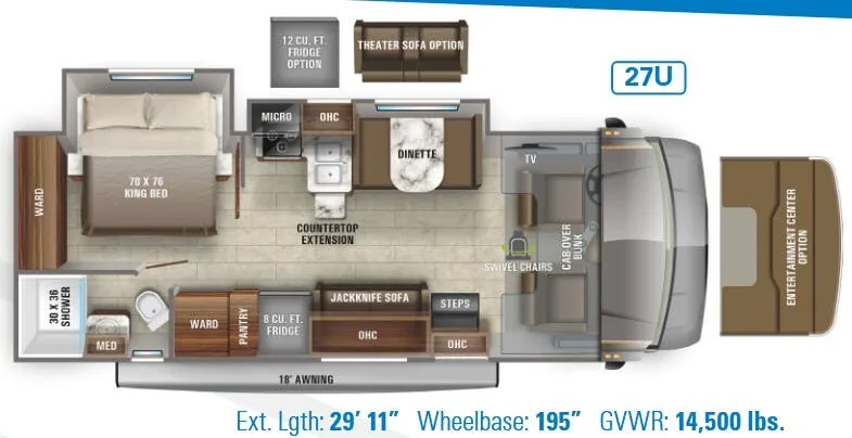 Jayco Greyhawk 27U floor plan