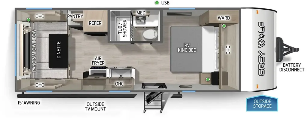 2026 Forest River Cherokee Grey Wolf 20RDSE floor plan