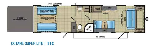 Jayco Octane Super Lite 312 floor plan