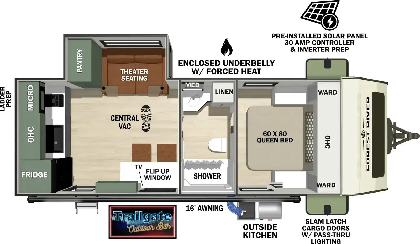Forest River No Boundaries Beast Mode NB19.0 floor plan