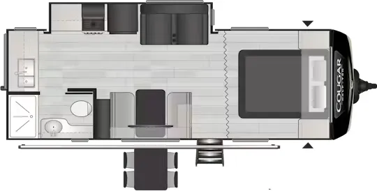 2021 Keystone Cougar Half-Ton 22MLS - Floor plan