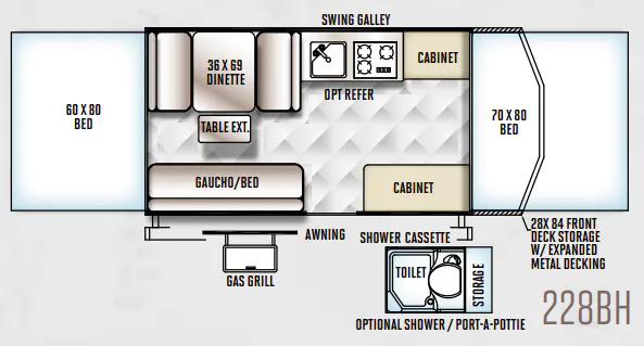 Forest River Flagstaff MAC 228BH floor plan