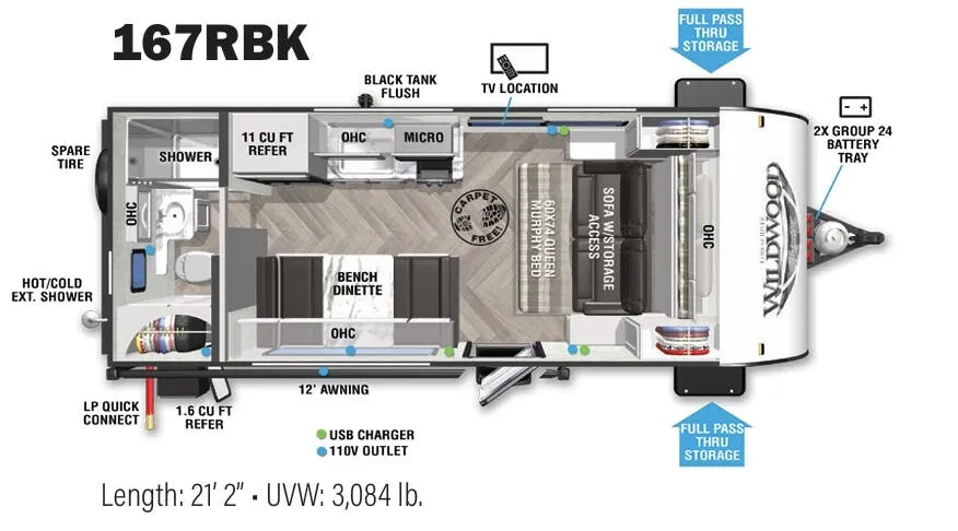Forest River Wildwood FSX 167RBK floor plan