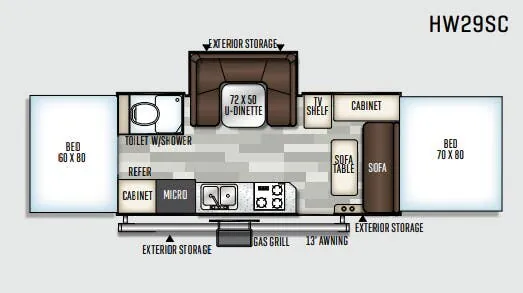 Forest River Flagstaff High Wall HW29SC floor plan