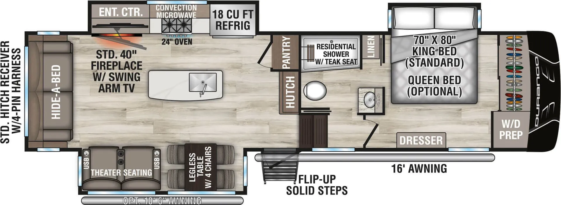 K-Z Durango D301RLT floor plan