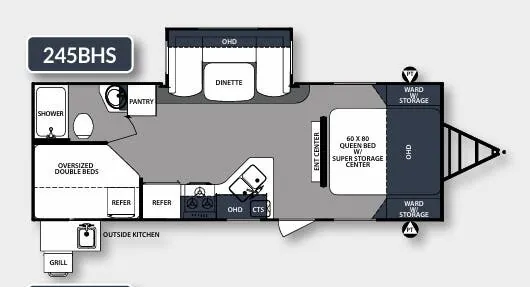 2017 Forest River Surveyor 245BHS — Floor plan