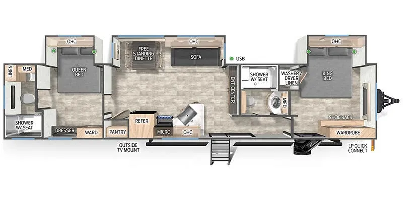 Forest River Cherokee Black Label 39HBABL floor plan