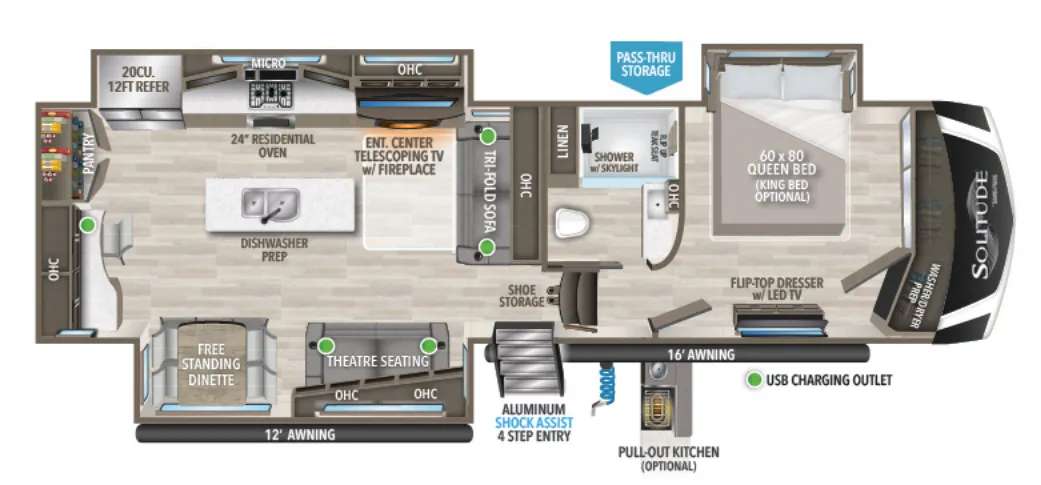 Grand Design Solitude 345GK floor plan
