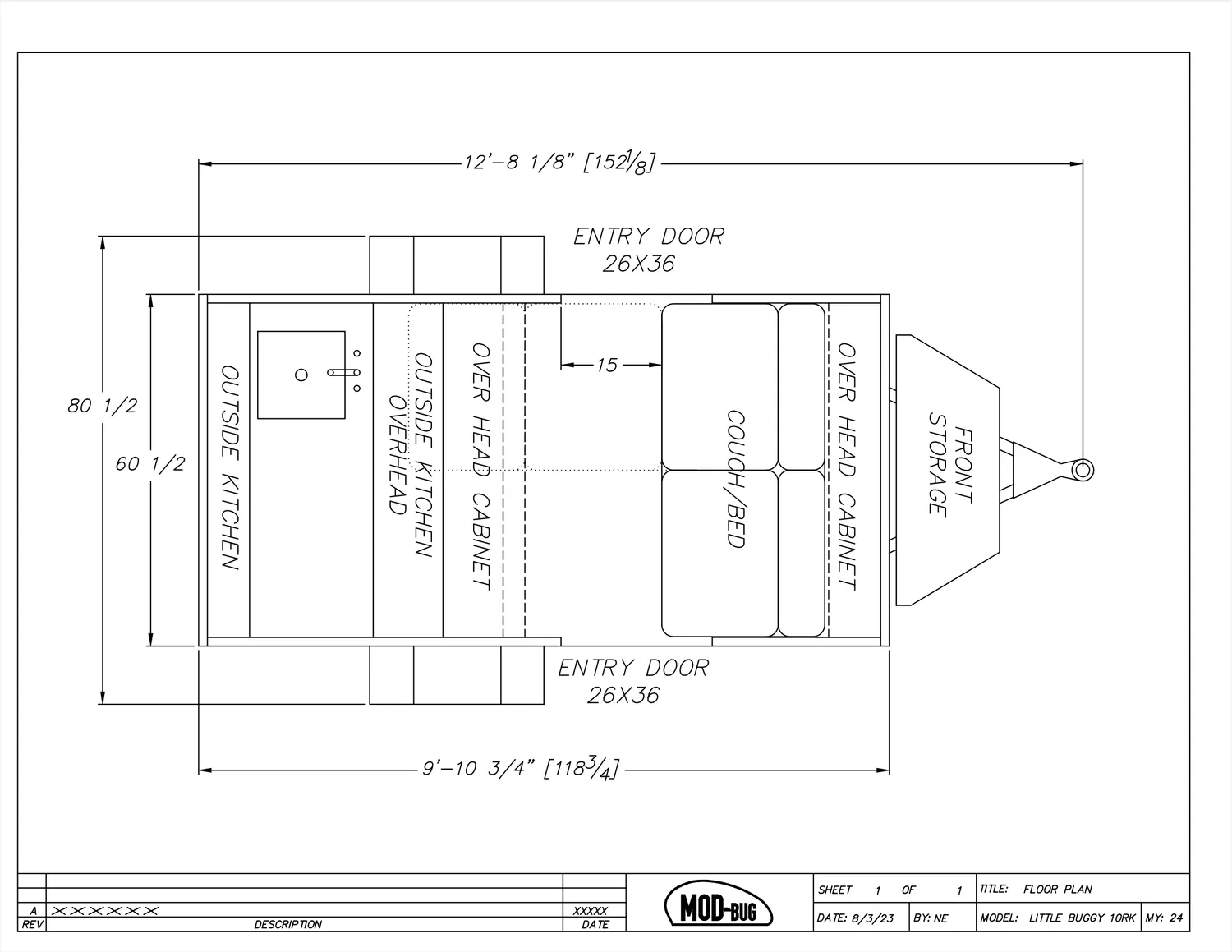 2026 Modern Buggy Trailers Little Buggy 10RK - Floor plan