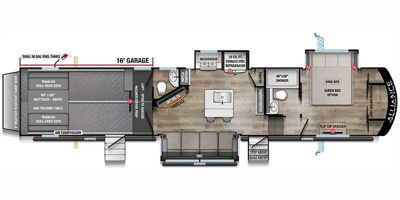 Alliance RV Valor 41V16 floor plan