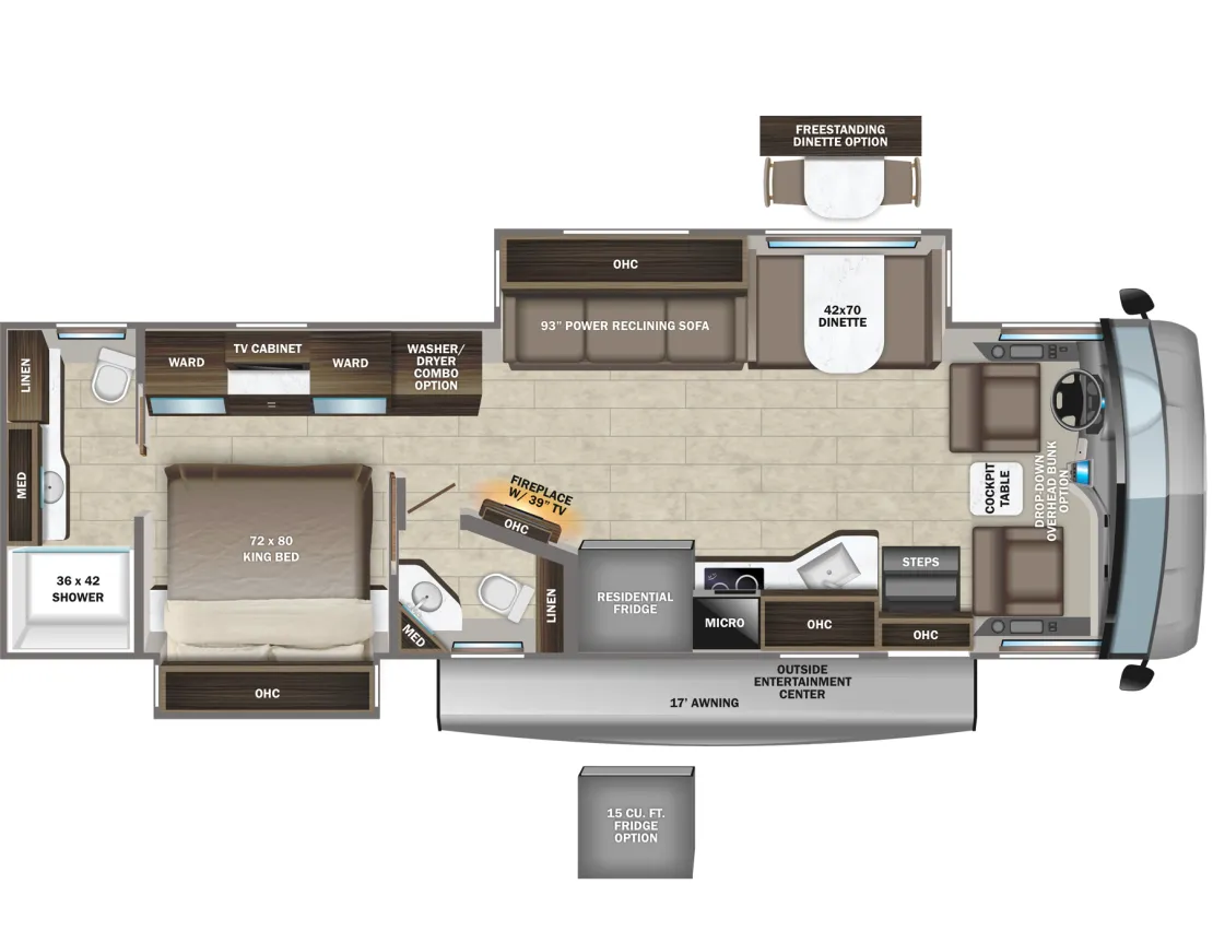 Entegra Coach Emblem 36U floor plan