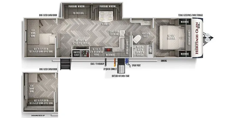 Forest River Wildwood Heritage Glen 29XBHL floor plan