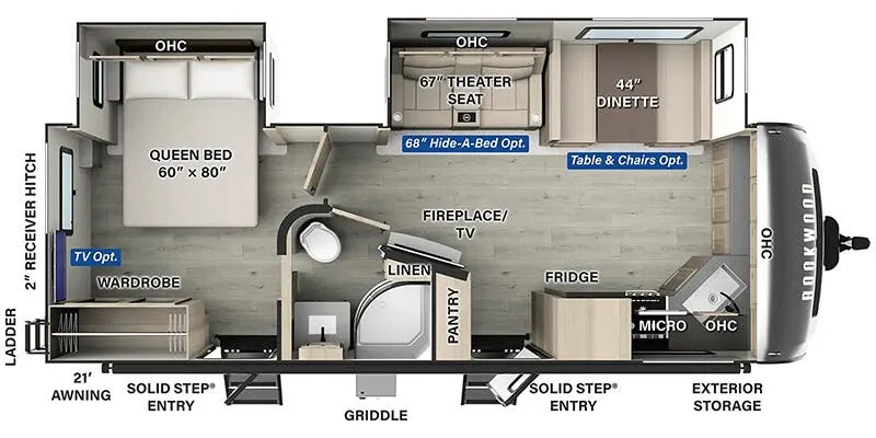2025 Forest River Rockwood Ultra Lite 2608BS floor plan