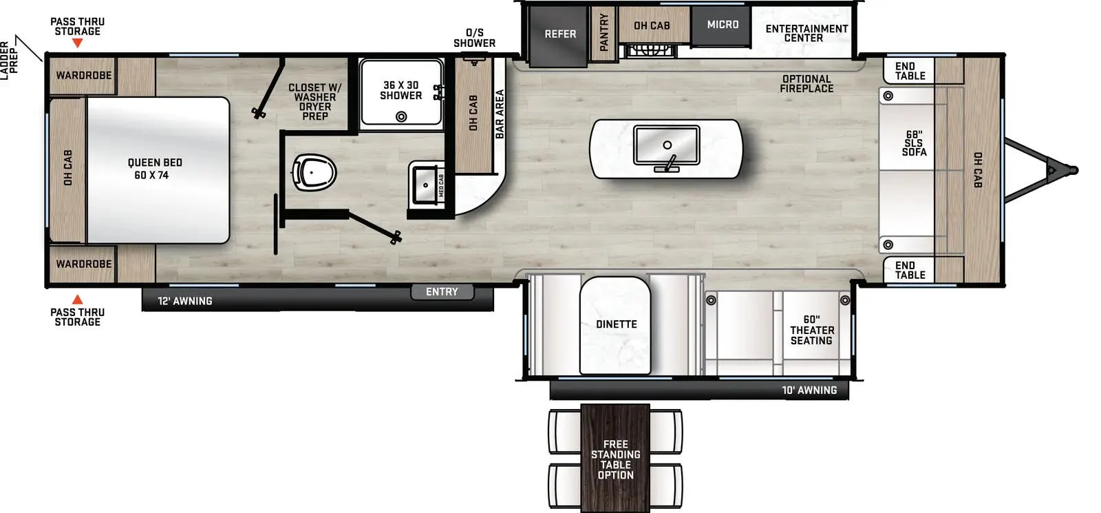 Forest River Aurora 28FDS floor plan