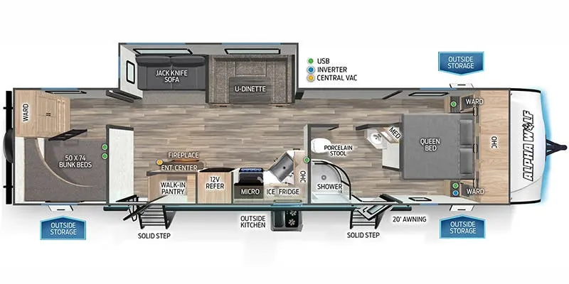 Forest River Cherokee Alpha Wolf 30RDB-L floor plan