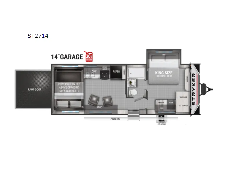 2022 Cruiser RV Stryker ST-2714 - Floor plan