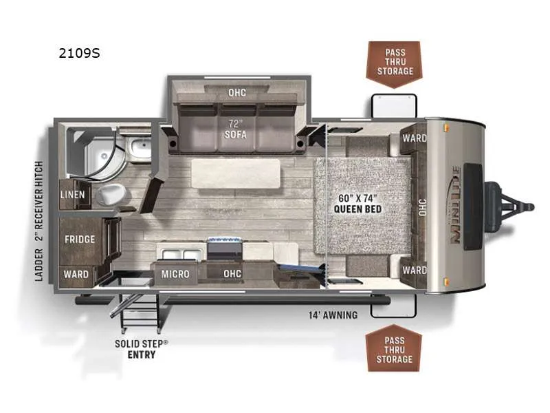 2021 Forest River Rockwood Mini Lite 2109S - Floor plan