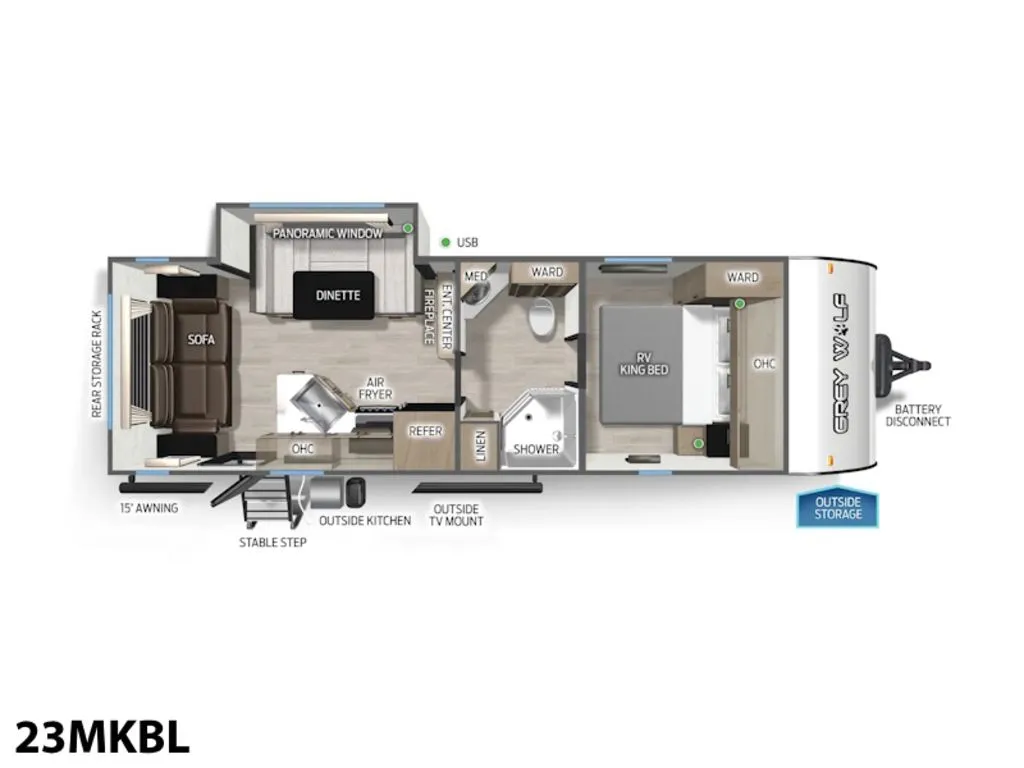 2026 Forest River Cherokee Grey Wolf Black Label 23MKBL - Photo 3