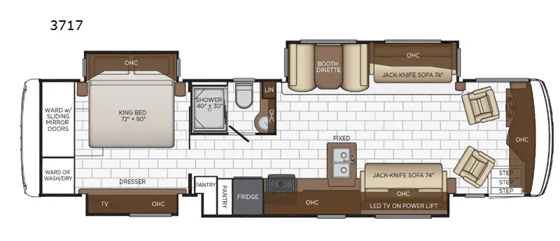 2020 Newmar Kountry Star 3717 — Floor plan