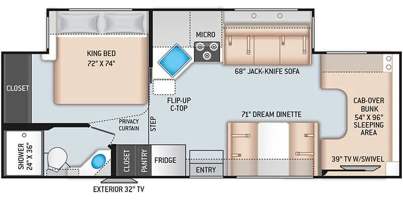 2021 Thor Motor Coach Daybreak 27DB floor plan