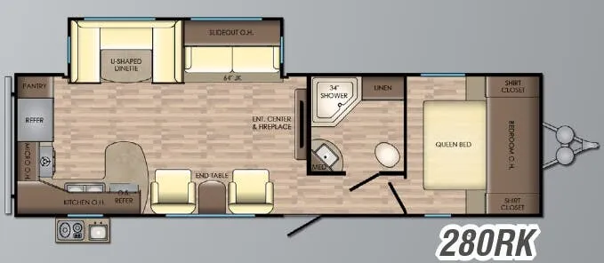 CrossRoads Zinger 280RK floor plan