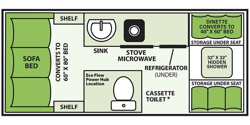 2024 Aliner Amp Base - Floor plan