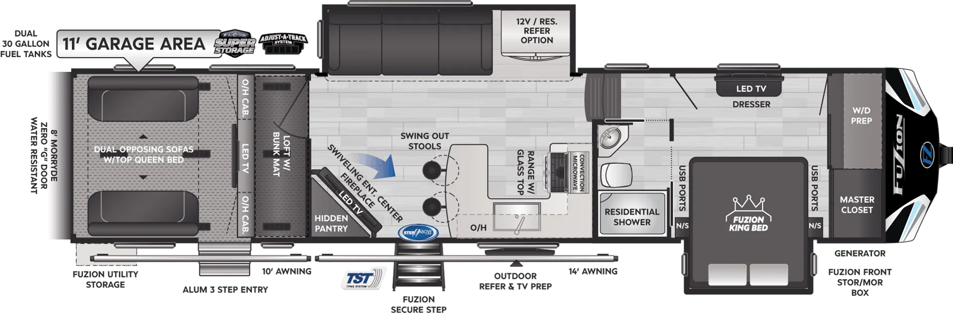 Keystone Fuzion 369 floor plan