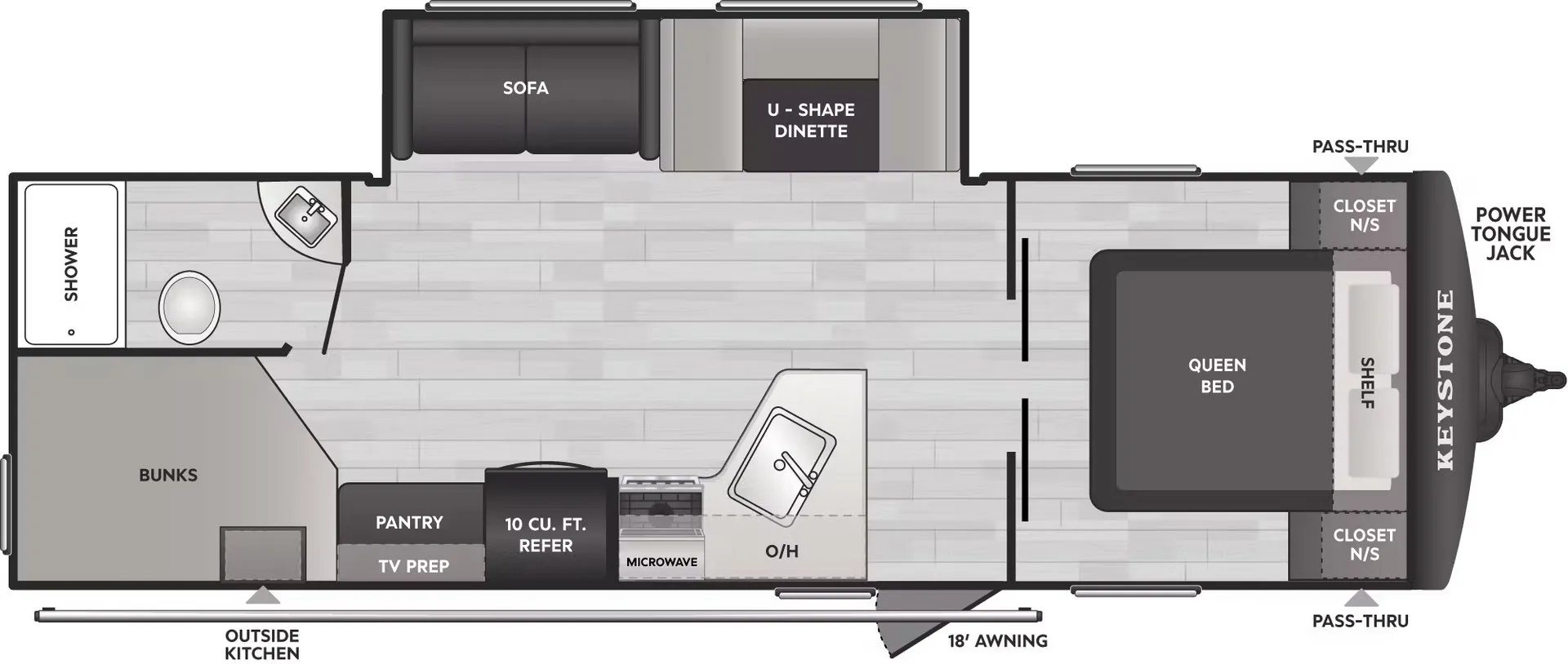 Keystone Hideout Sport 269DB floor plan