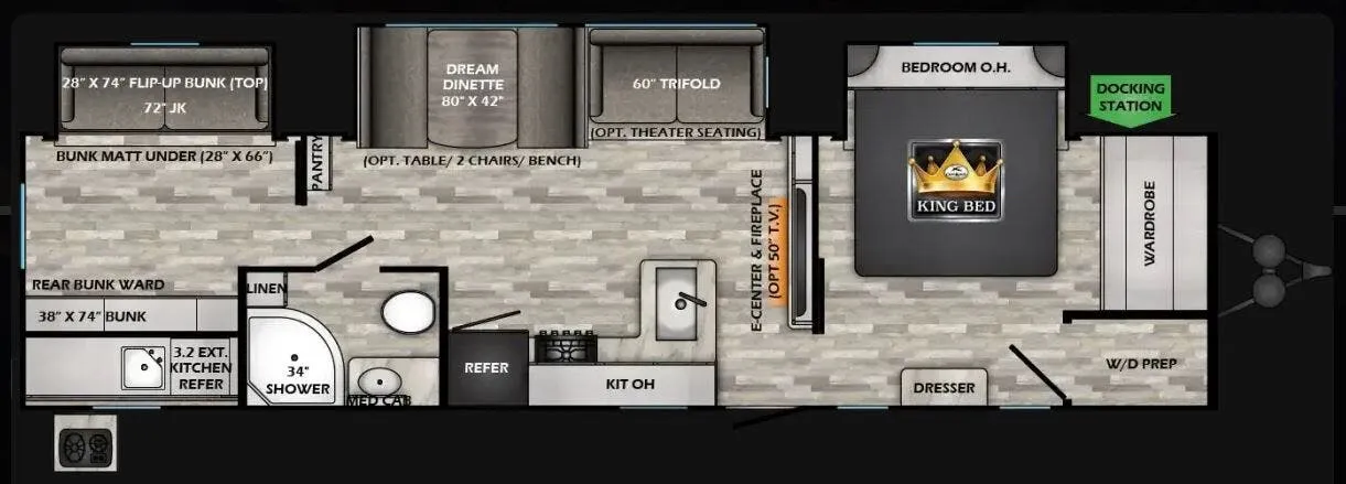 CrossRoads Cruiser Aire 34BHS floor plan