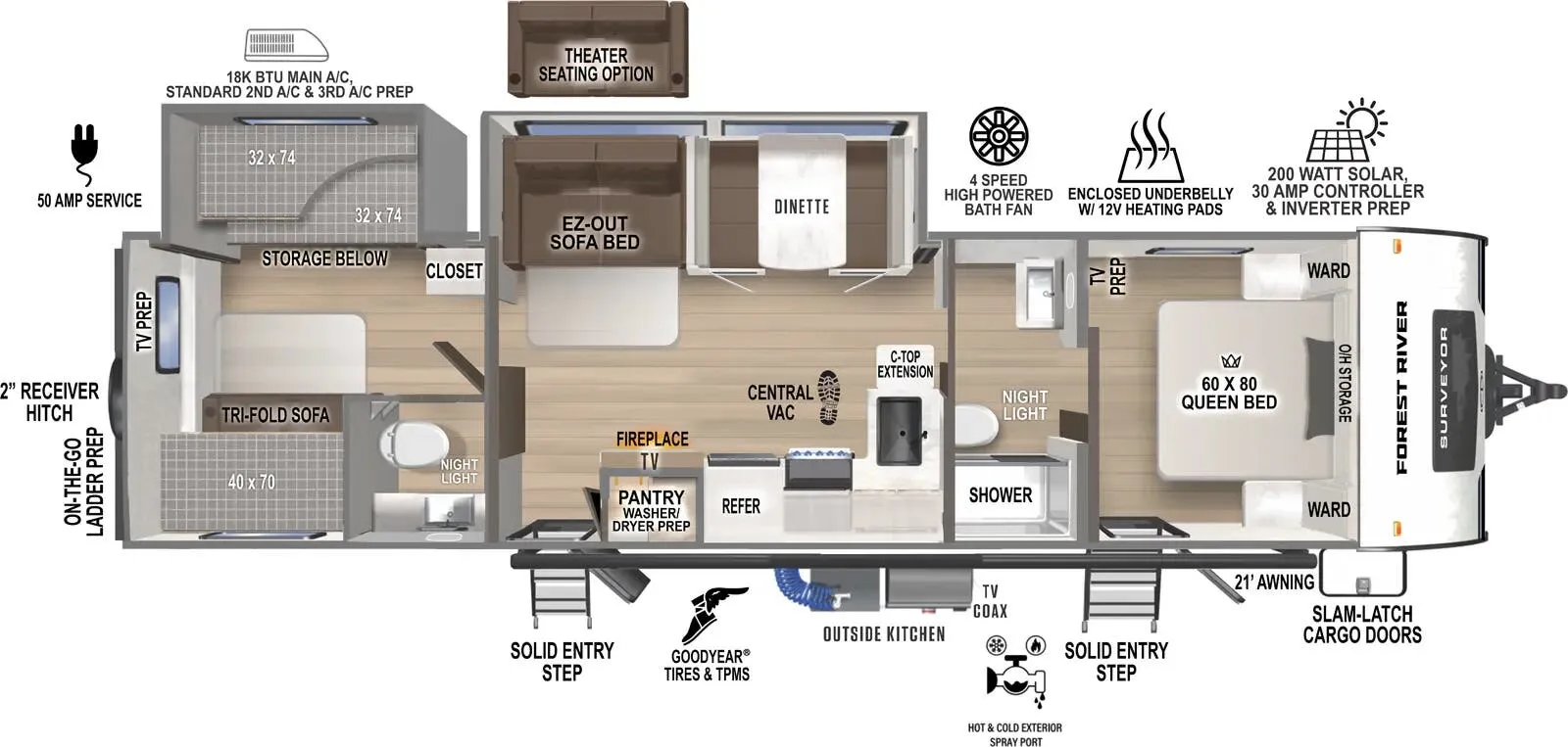 2026 Forest River Surveyor Legend 303BHLE - Floor plan