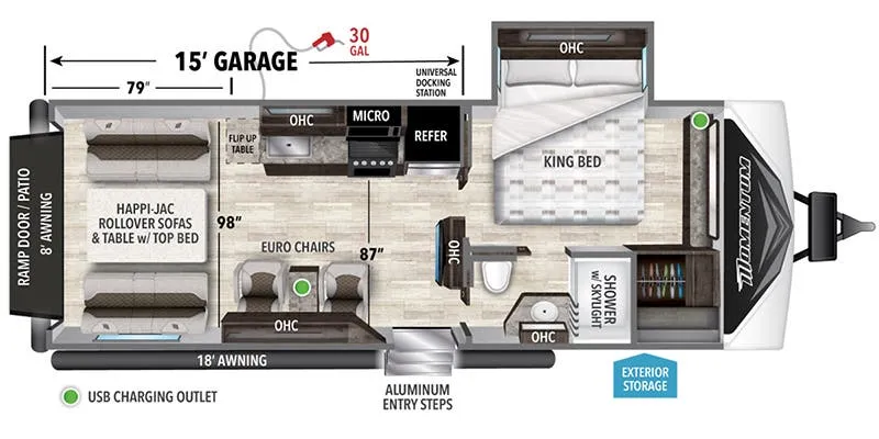 2022 Grand Design Momentum G-Class 23G - Floor plan