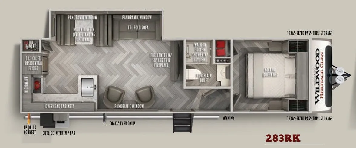 Forest River Wildwood Heritage Glen 283RK floor plan