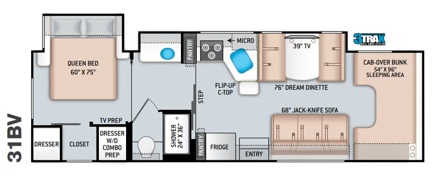 Thor Motor Coach Chateau 31BV floor plan