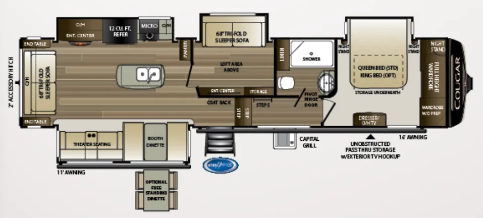 Keystone Cougar 368MBI floor plan