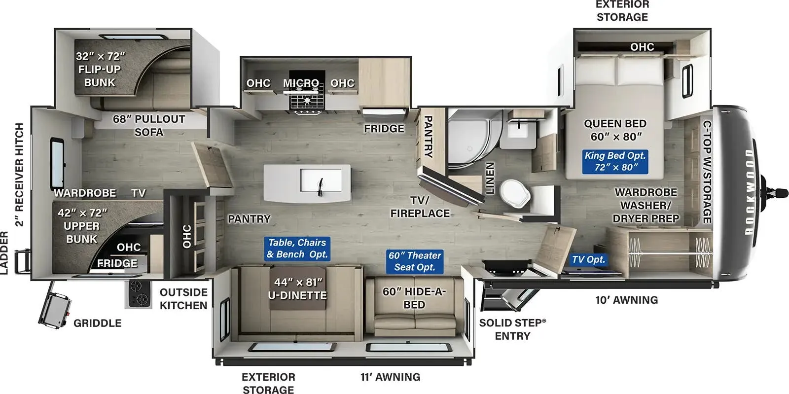 Forest River Rockwood Signature 8336BH floor plan