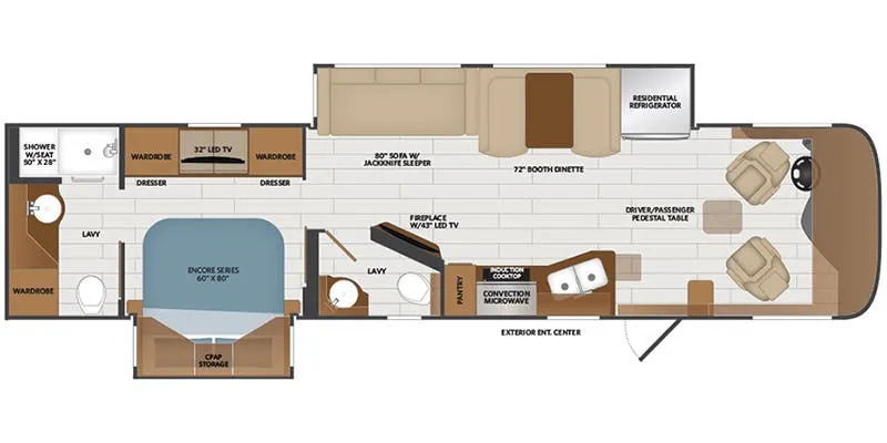 Fleetwood Pace Arrow 36U floor plan