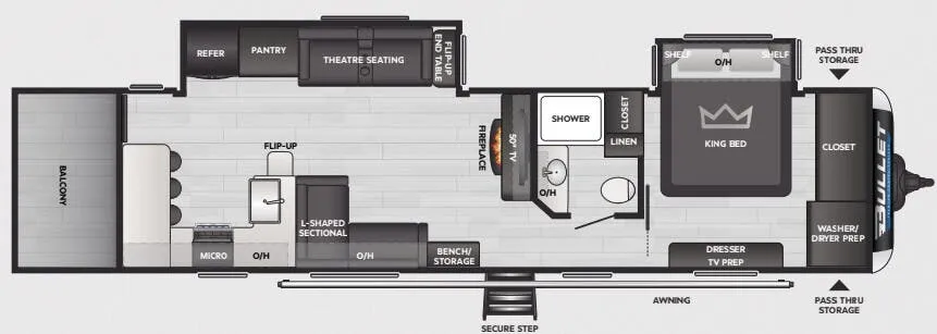 2025 Keystone Bullet Premium 336BBK - Floor plan