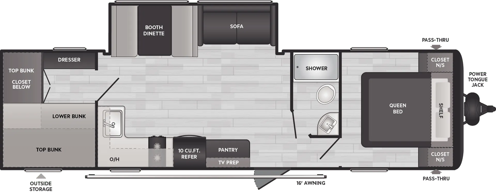Keystone Hideout Sport Double 291BRWE floor plan