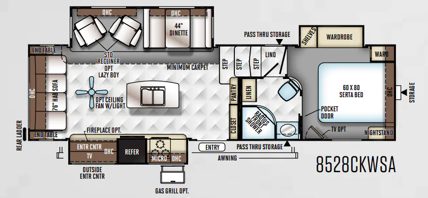 Forest River Flagstaff Classic Super Lite 8528CKWSA floor plan